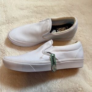 Vans White Slip-On Shoes